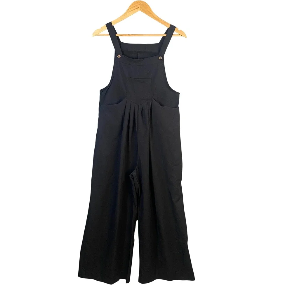 Unbranded‎ Wide Leg Overall Jumpsuit Womens XL Bib Minimalist Lagenlook Utility